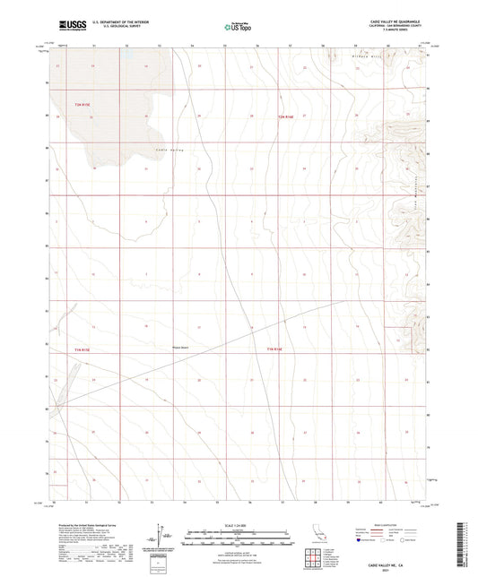 Cadiz Valley NE California US Topo Map Image