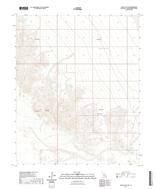 Cadiz Valley NW California US Topo Map Image