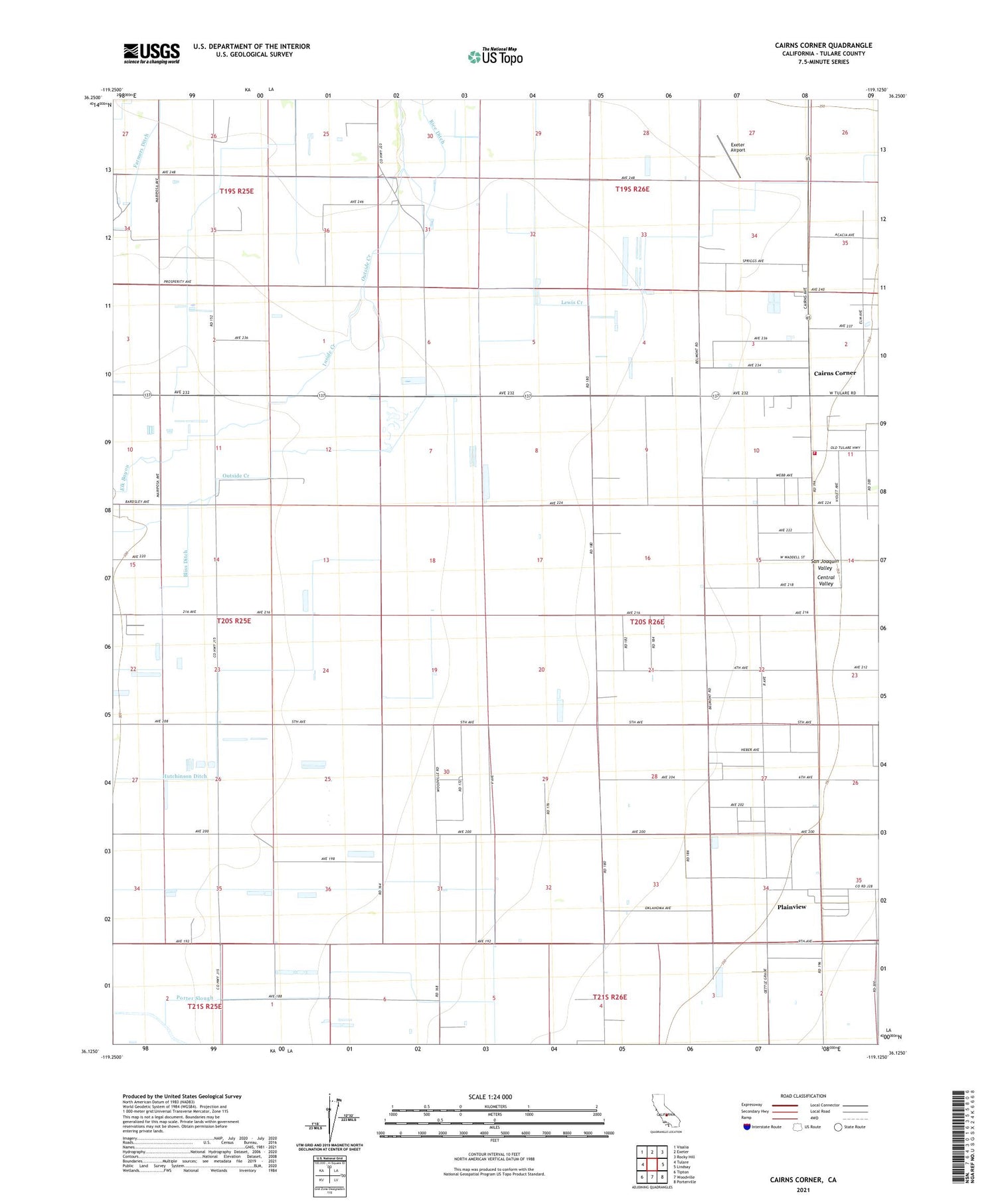 Cairns Corner California US Topo Map Image