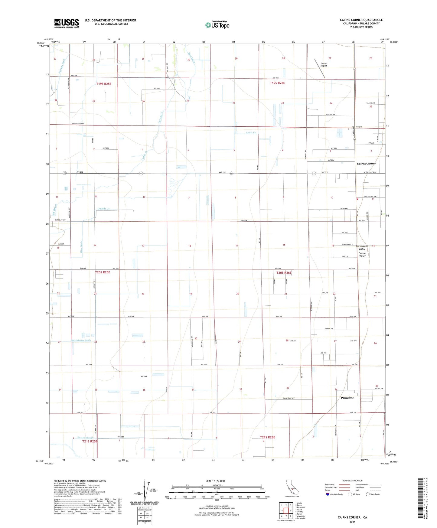 Cairns Corner California US Topo Map Image