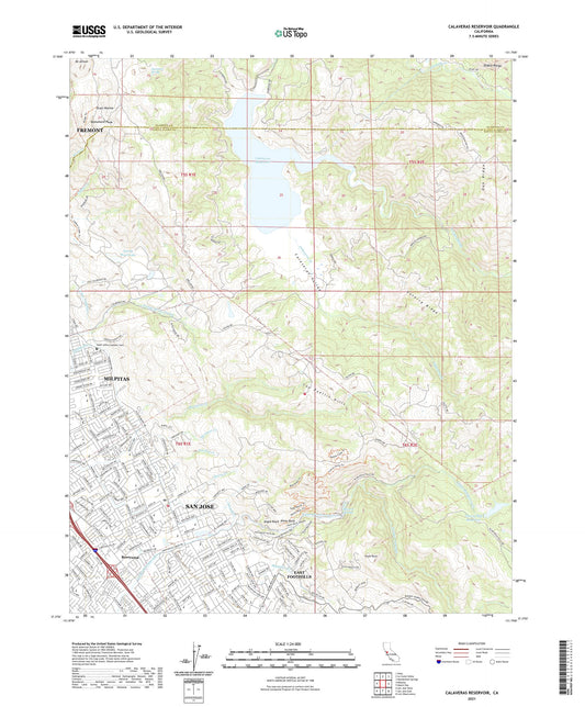 Calaveras Reservoir California US Topo Map Image