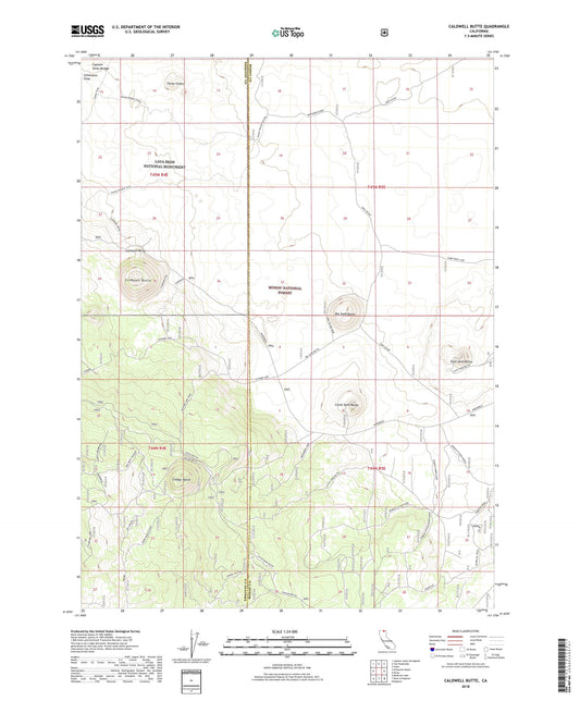 Caldwell Butte California US Topo Map Image