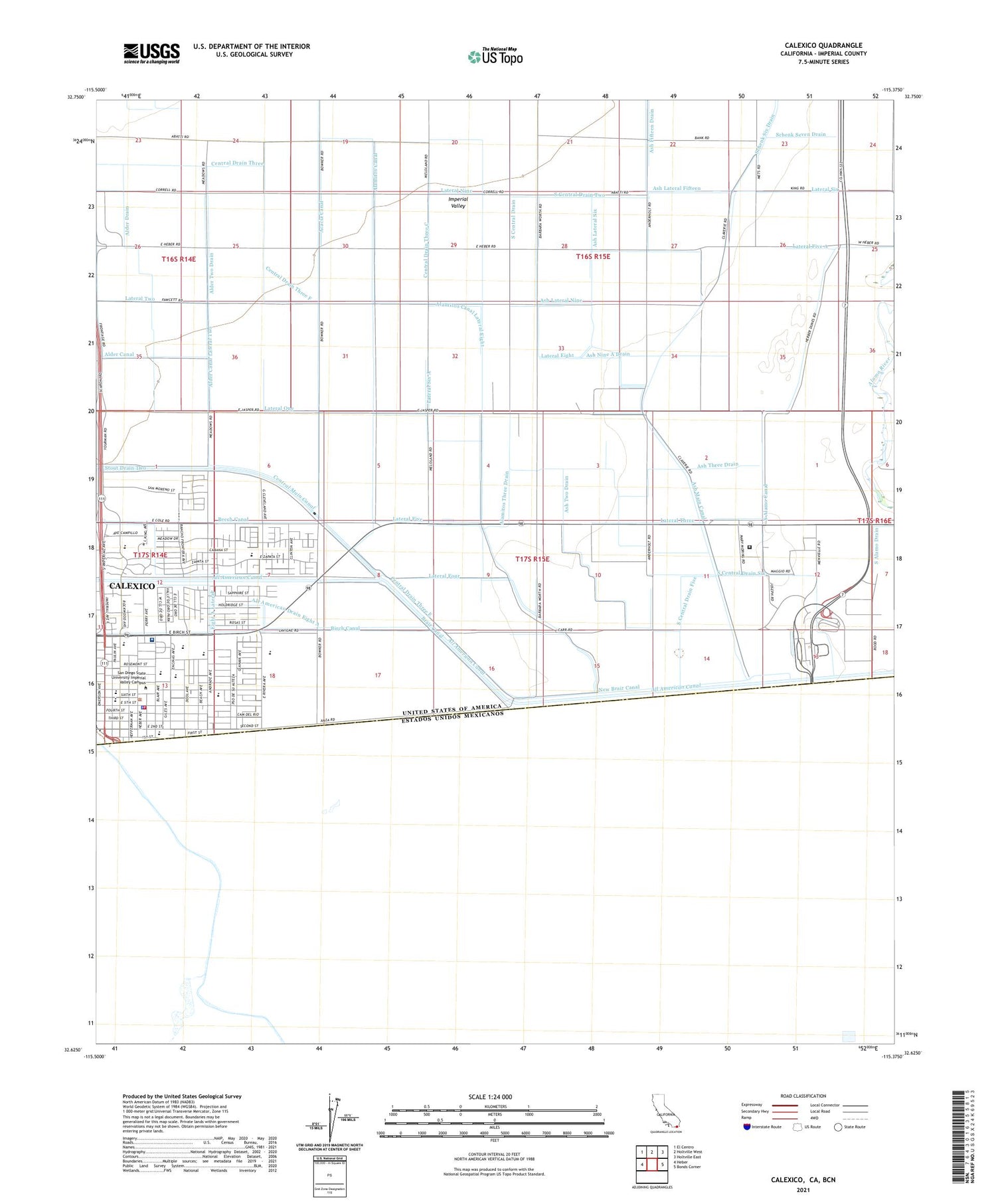Calexico California US Topo Map Image