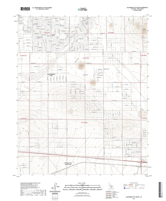 California City South California US Topo Map Image