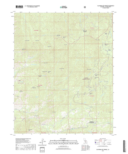 California Hot Springs California US Topo Map Image