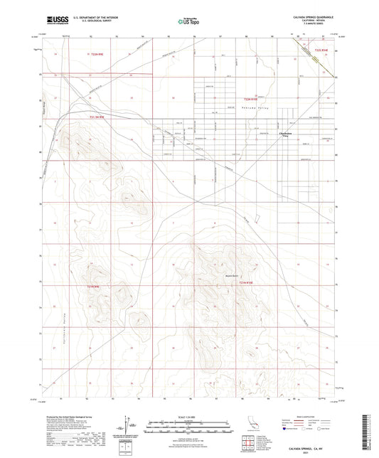 Calvada Springs California US Topo Map Image