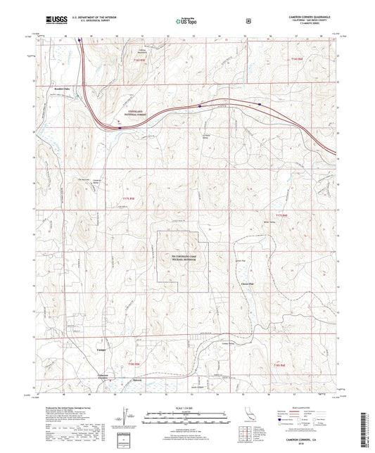 Cameron Corners California US Topo Map Image