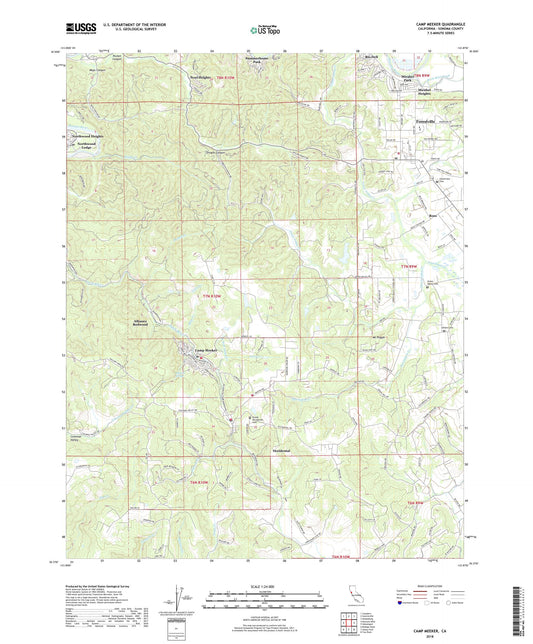 Camp Meeker California US Topo Map Image