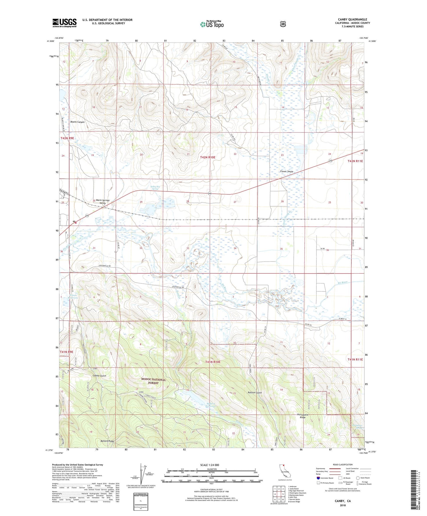 Canby California US Topo Map Image
