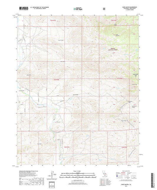 Cane Canyon California US Topo Map Image