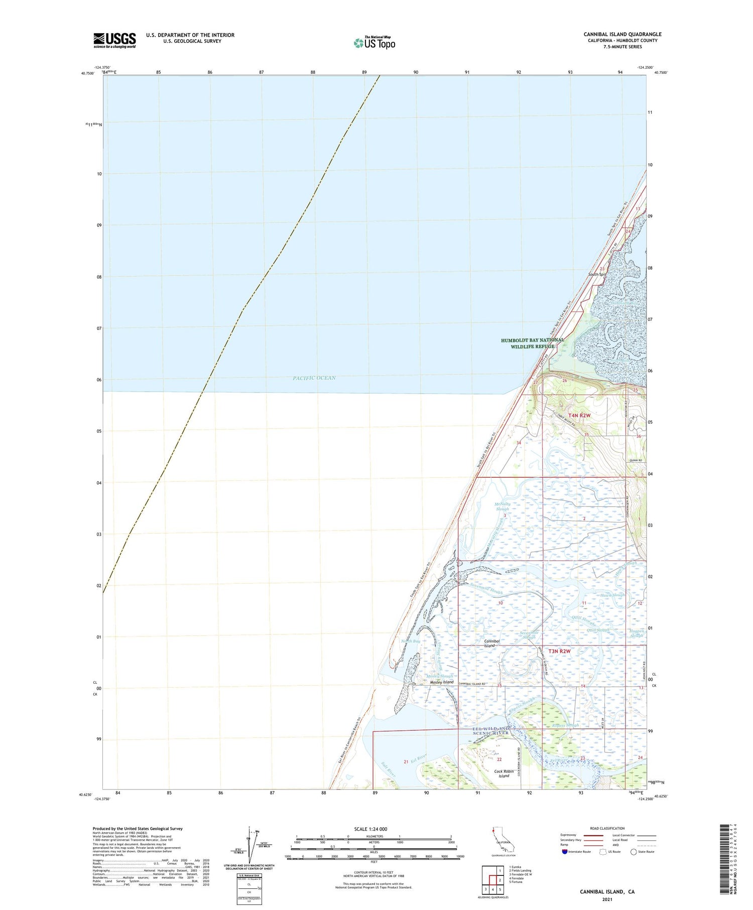 Cannibal Island California US Topo Map Image