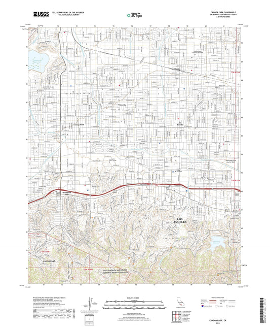 Canoga Park California US Topo Map Image