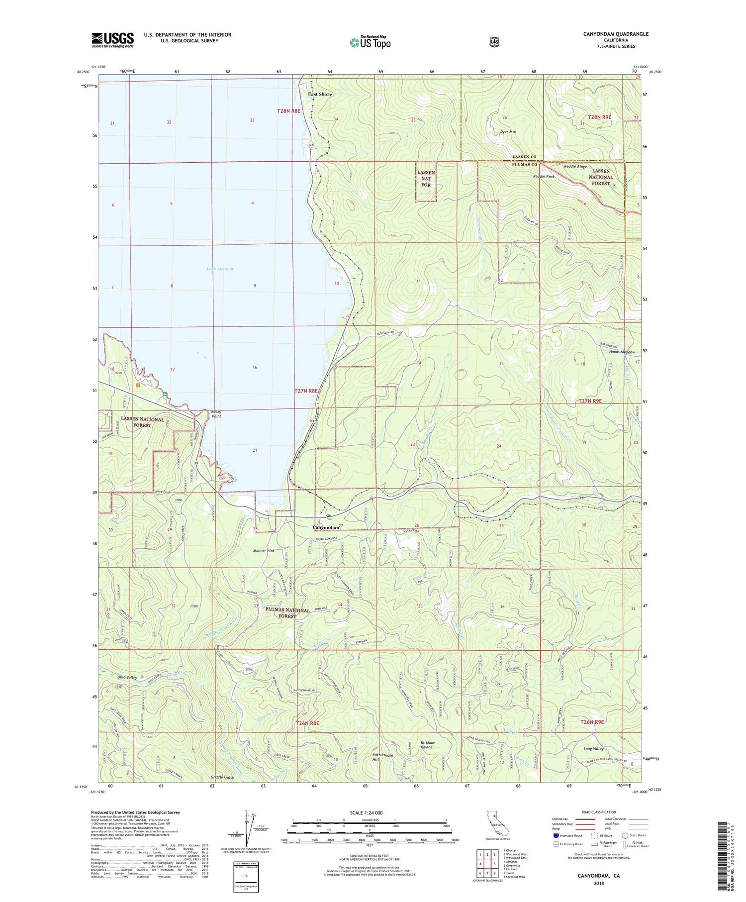 Canyondam California US Topo Map Image