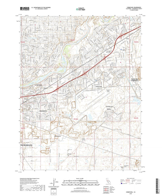 Carmichael California US Topo Map Image