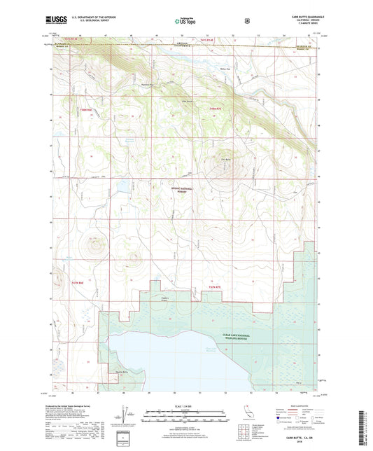 Carr Butte California US Topo Map Image