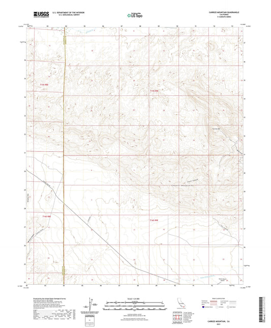 Carrizo Mountain California US Topo Map Image