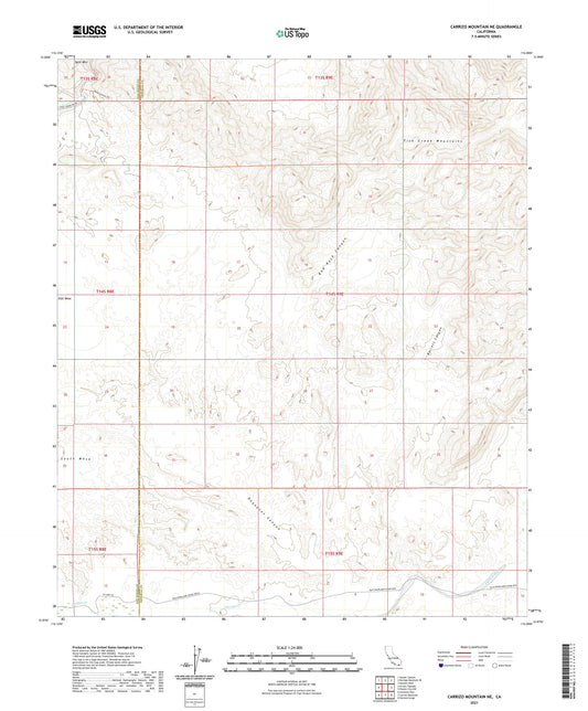 Carrizo Mountain NE California US Topo Map Image