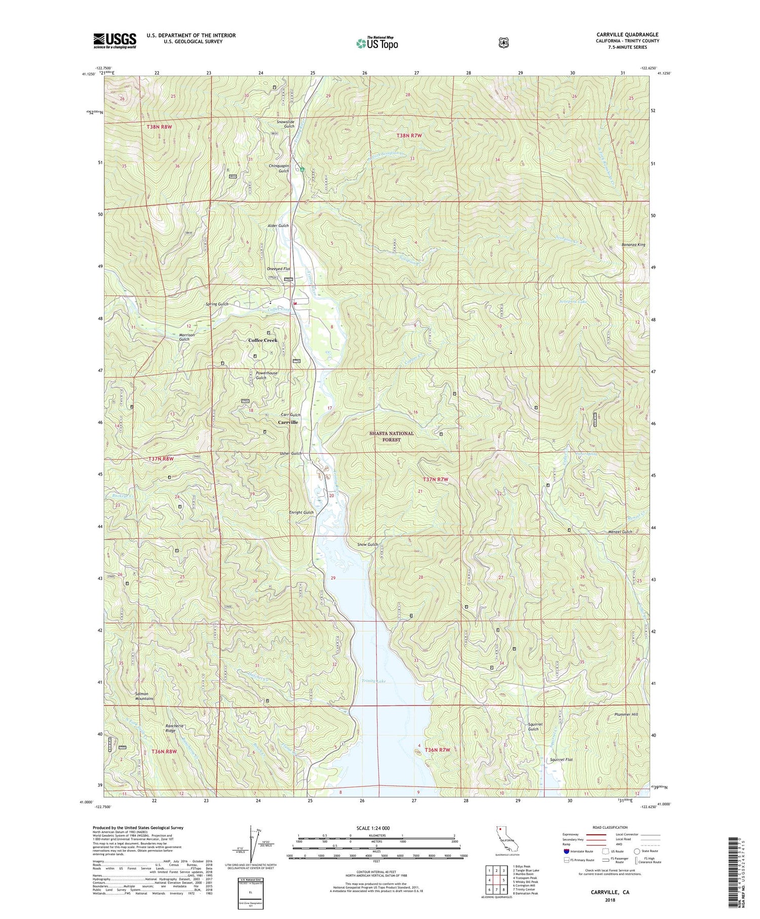 Carrville California US Topo Map Image