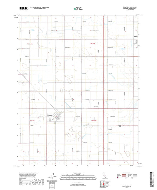 Caruthers California US Topo Map Image