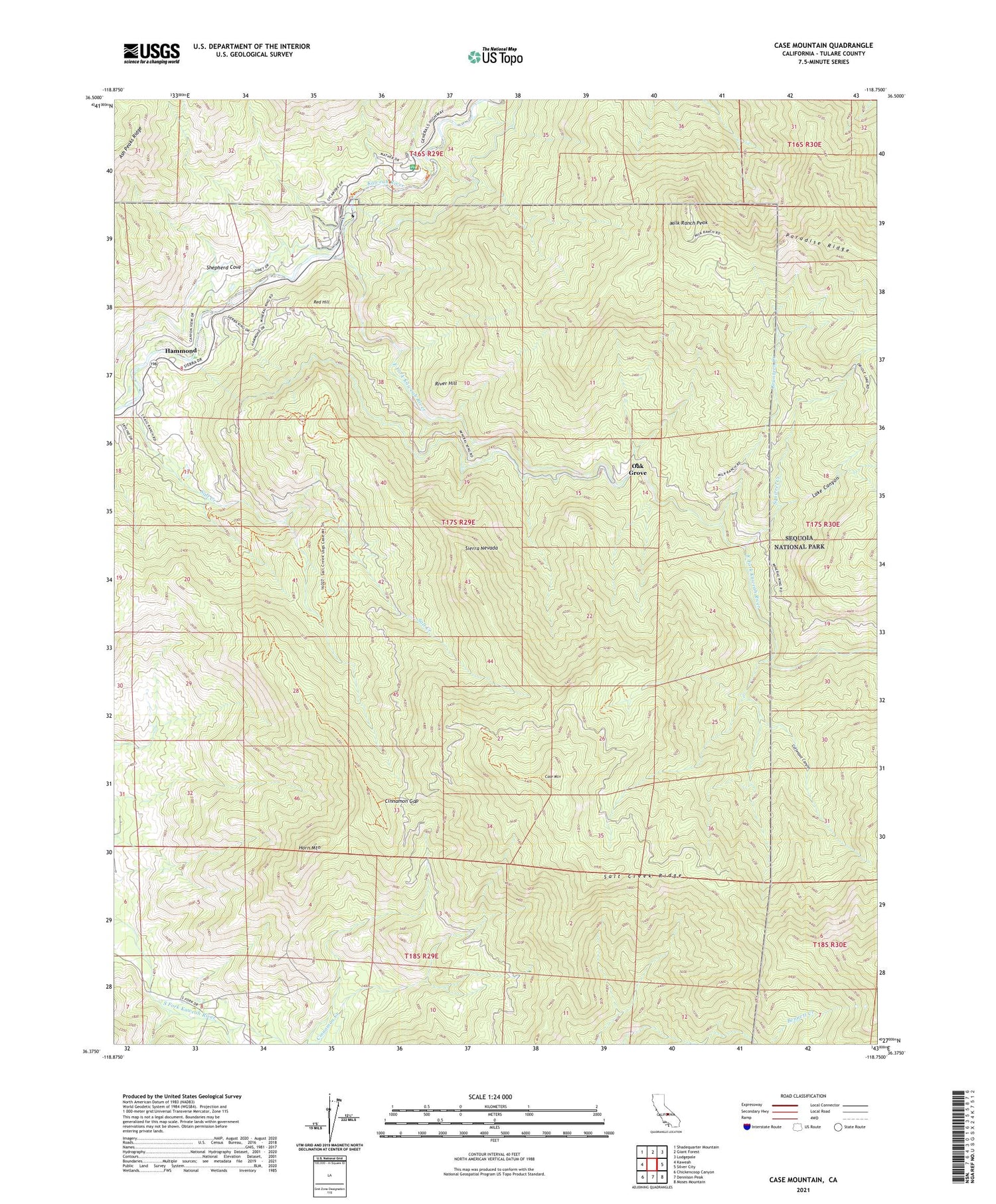 Case Mountain California US Topo Map Image