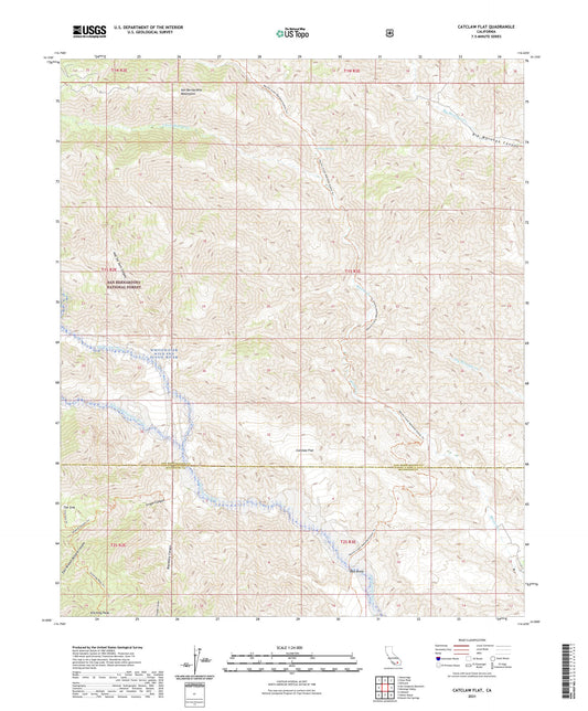 Catclaw Flat California US Topo Map Image