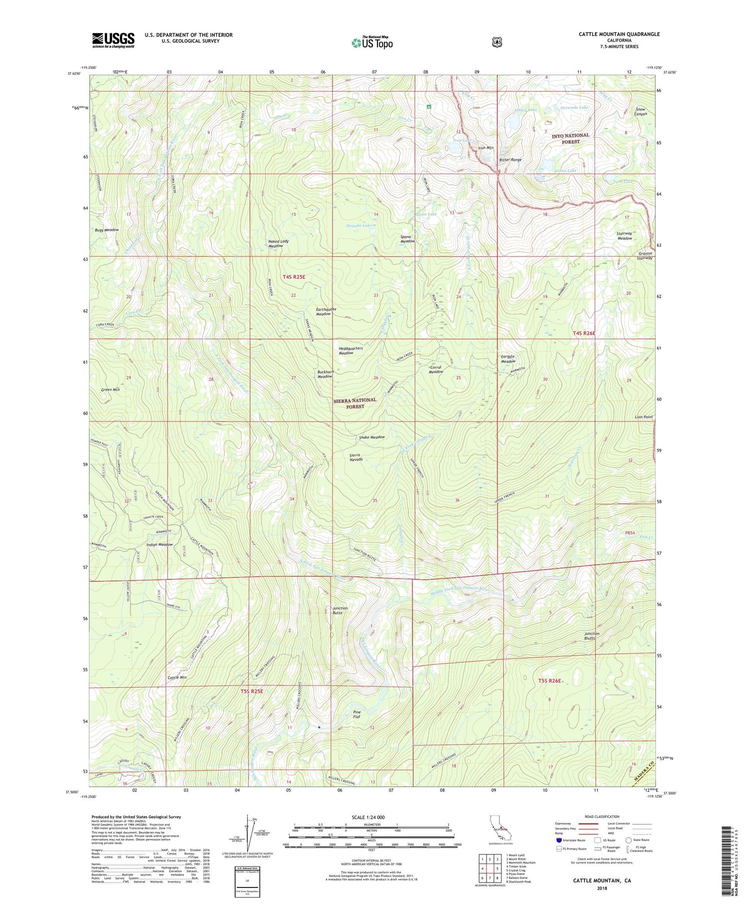 Cattle Mountain California US Topo Map Image
