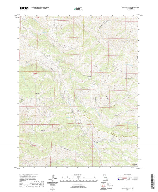 Cedar Mountain California US Topo Map Image