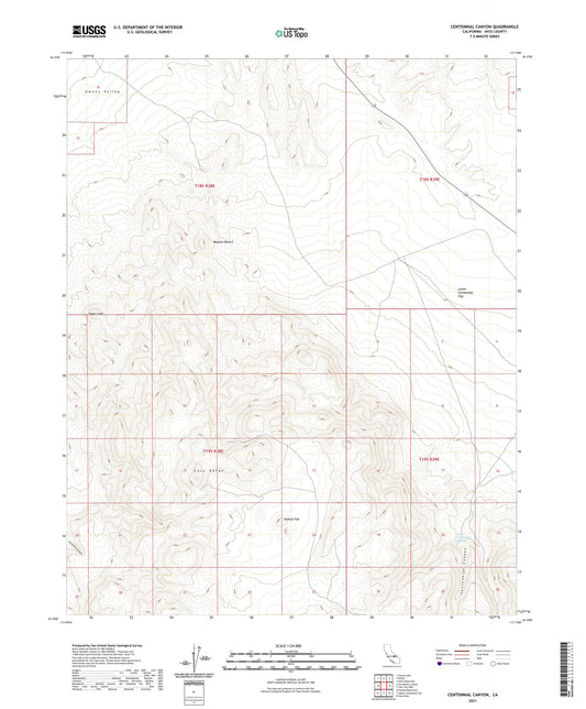 Centennial Canyon California US Topo Map Image