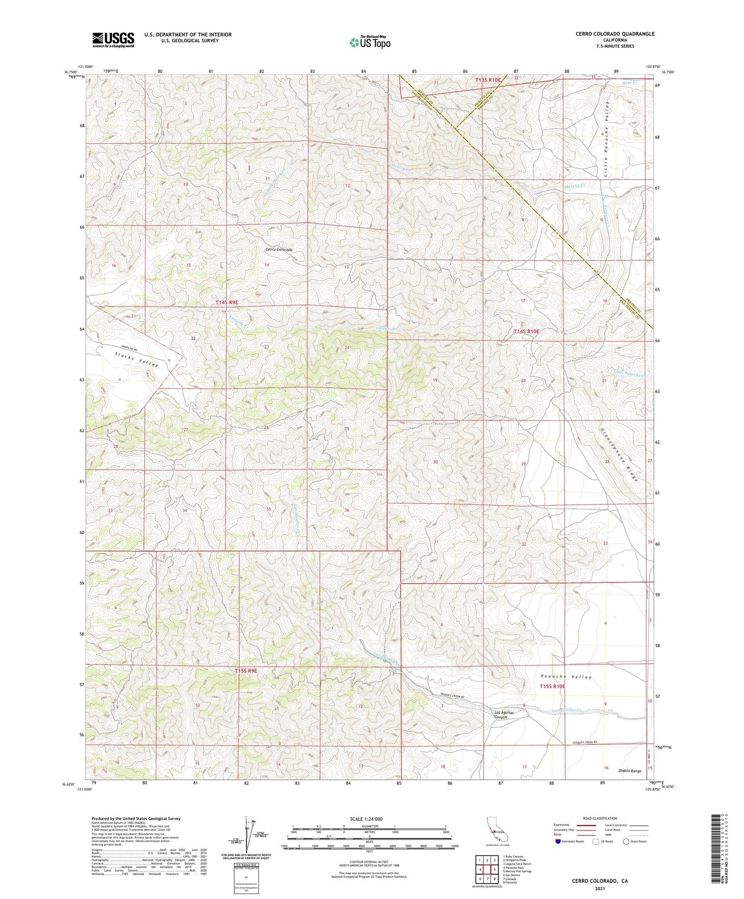 Cerro Colorado California US Topo Map Image