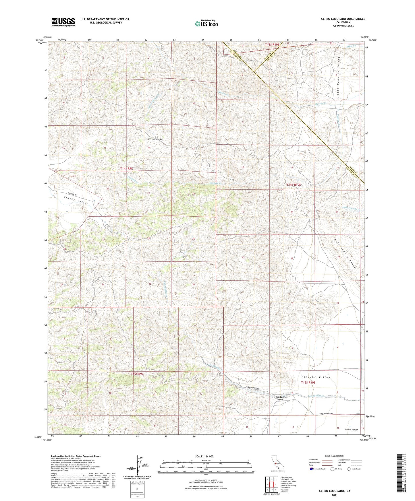 Cerro Colorado California US Topo Map Image