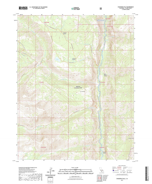 Chagoopa Falls California US Topo Map Image