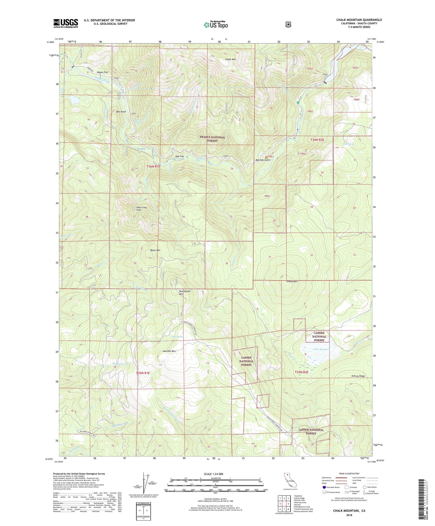 Chalk Mountain California US Topo Map Image
