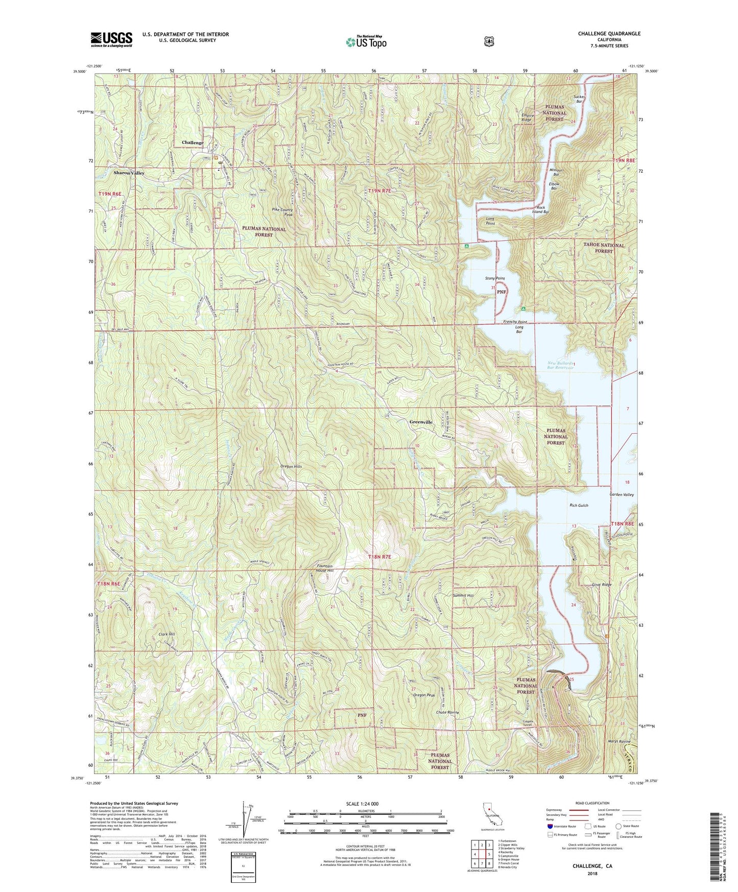 Challenge California US Topo Map Image