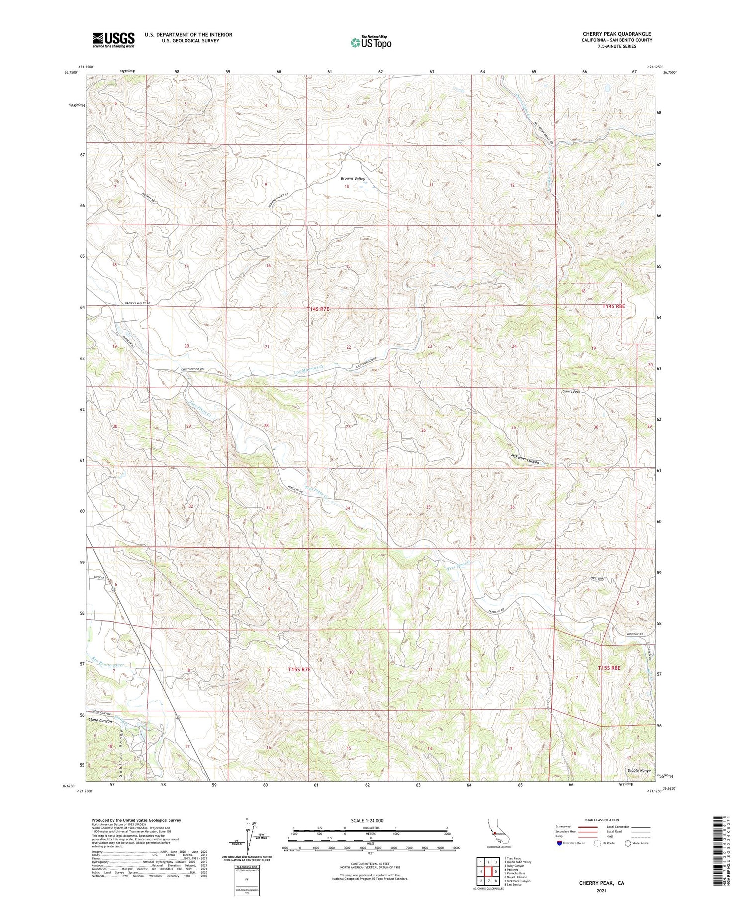 Cherry Peak California US Topo Map Image