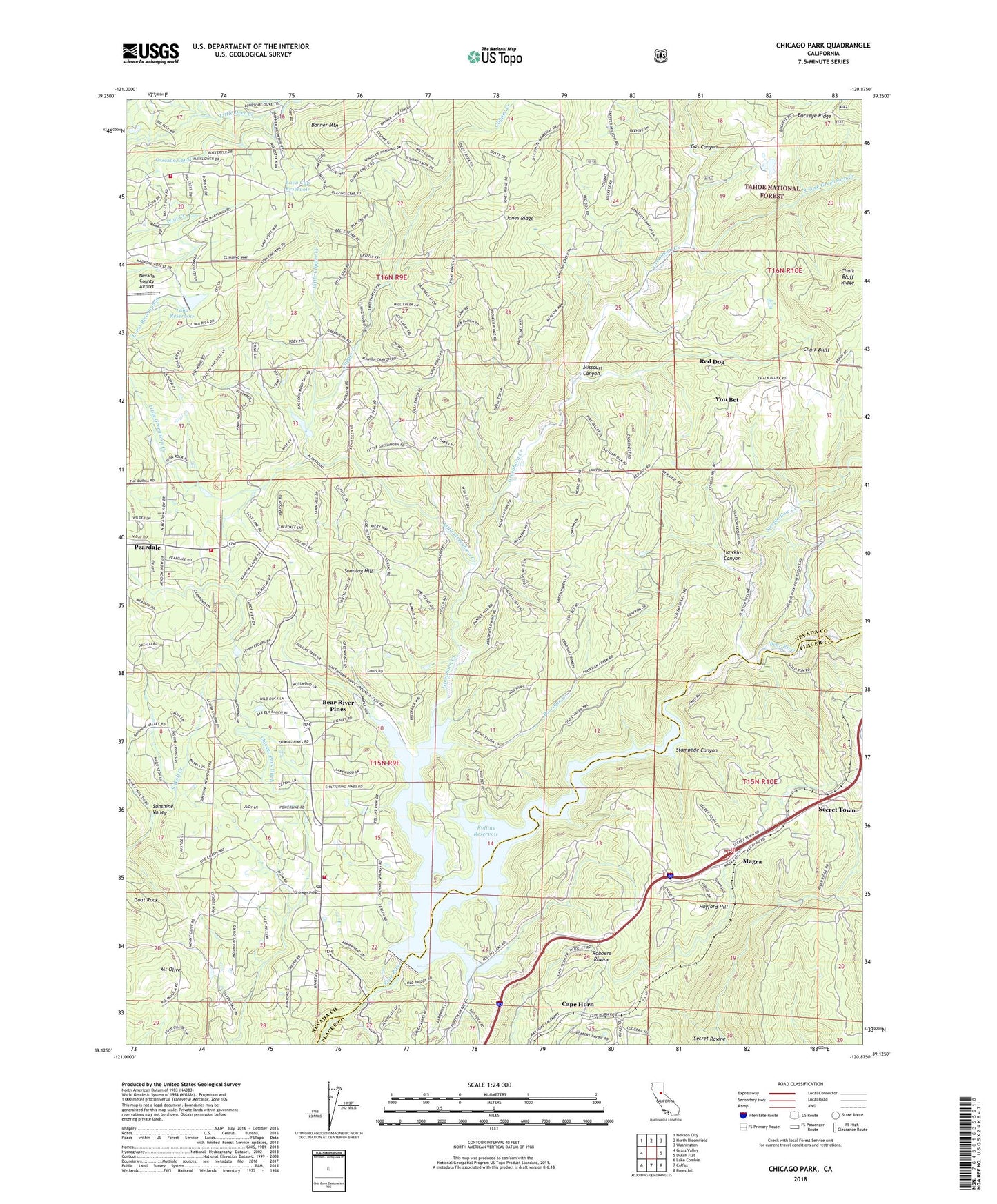 Chicago Park California US Topo Map Image