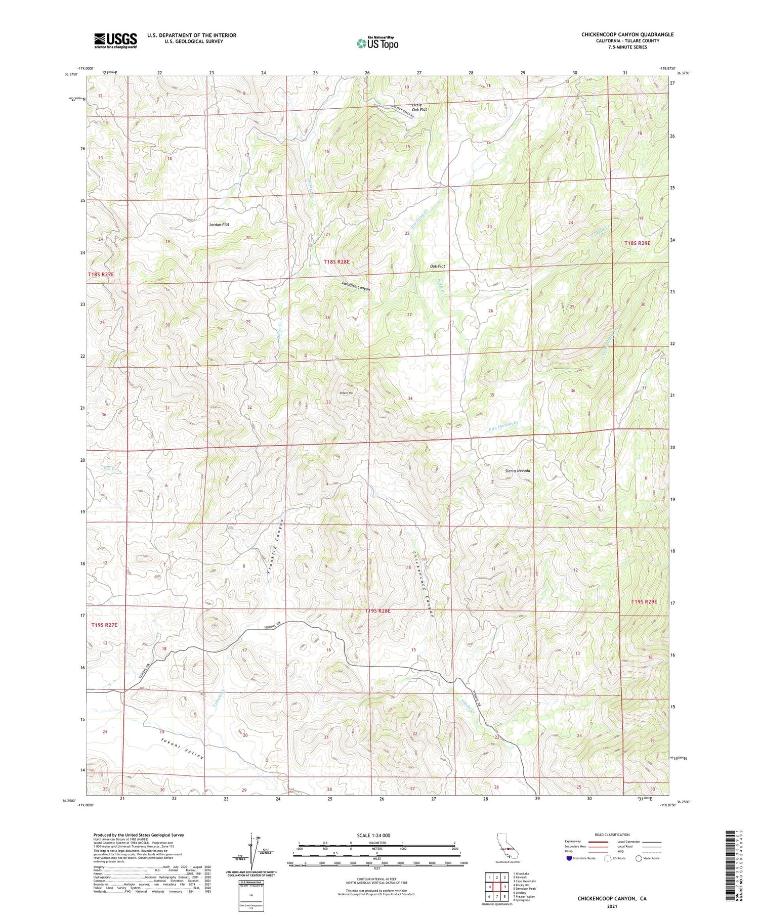 Chickencoop Canyon California US Topo Map Image