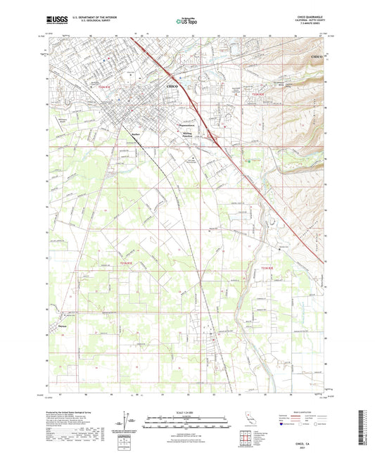 Chico California US Topo Map Image