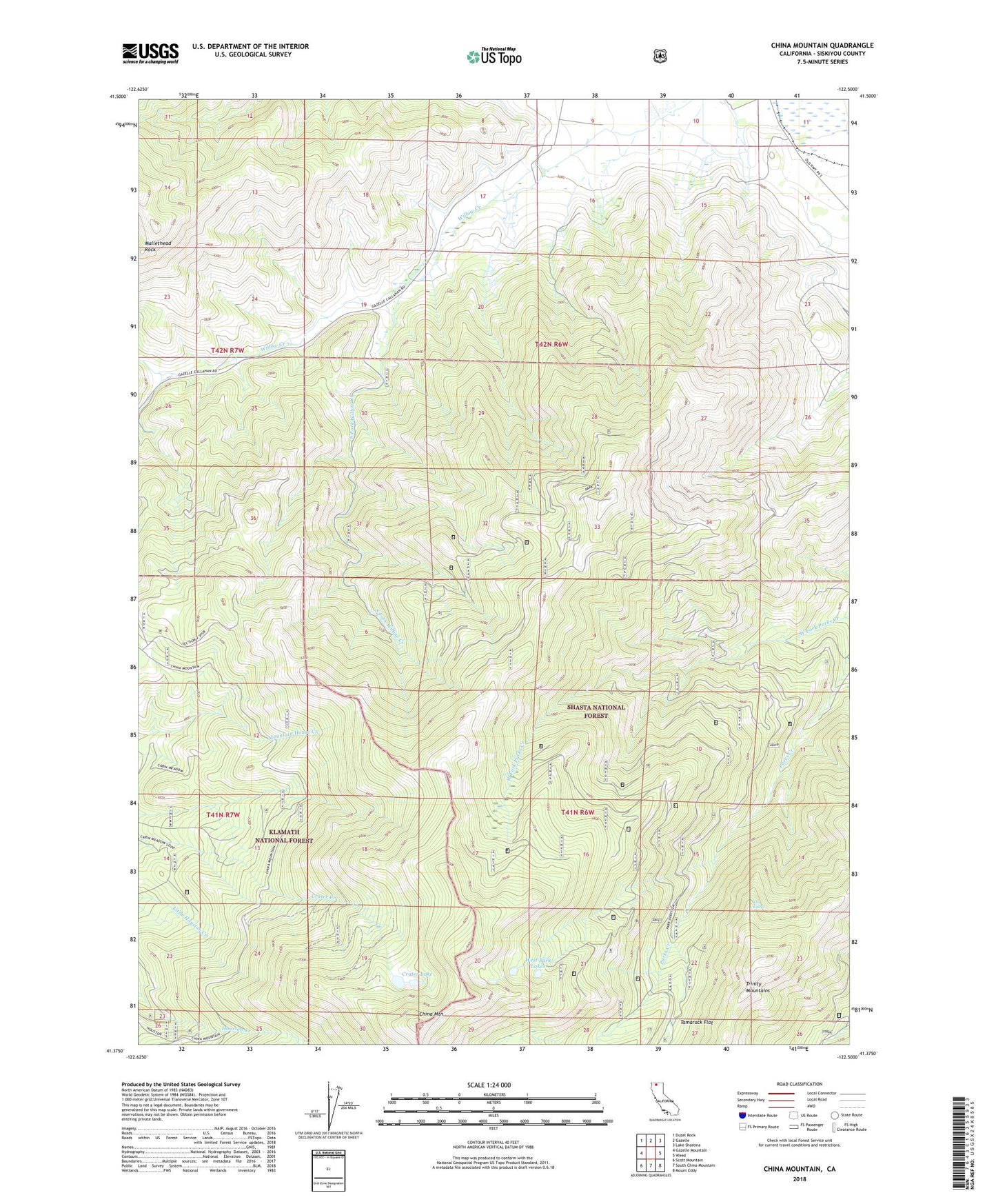 China Mountain California US Topo Map Image