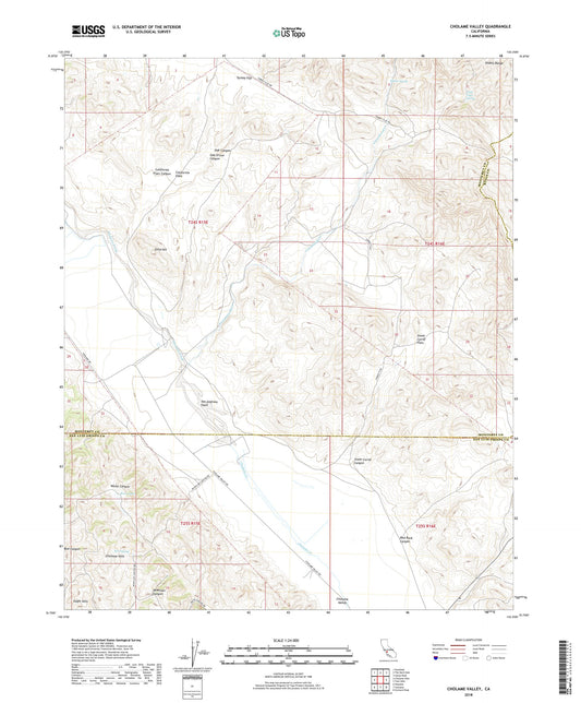 Cholame Valley California US Topo Map Image