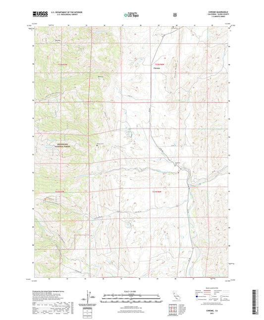 Chrome California US Topo Map Image
