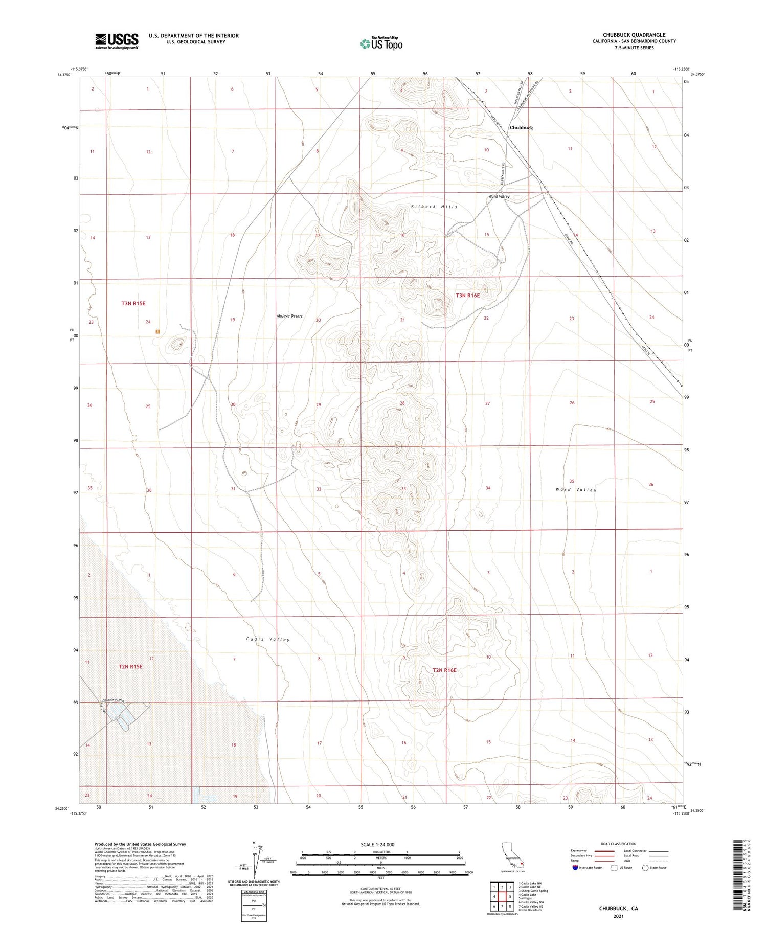 Chubbuck California US Topo Map Image