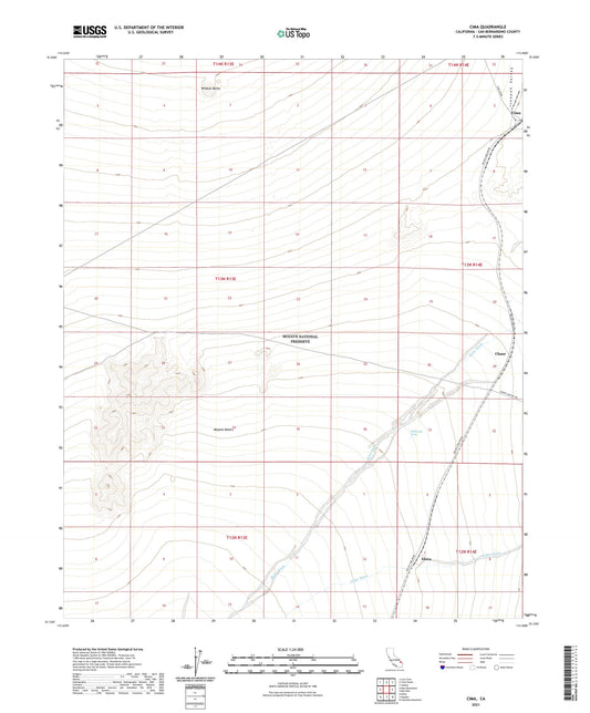 Cima California US Topo Map Image