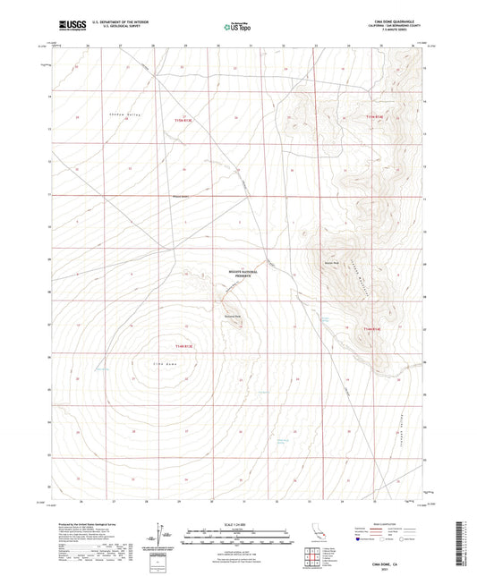 Cima Dome California US Topo Map Image