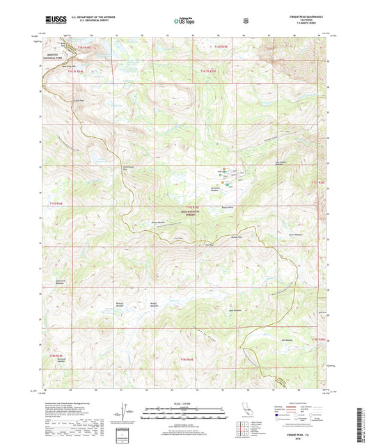 Cirque Peak California US Topo Map Image