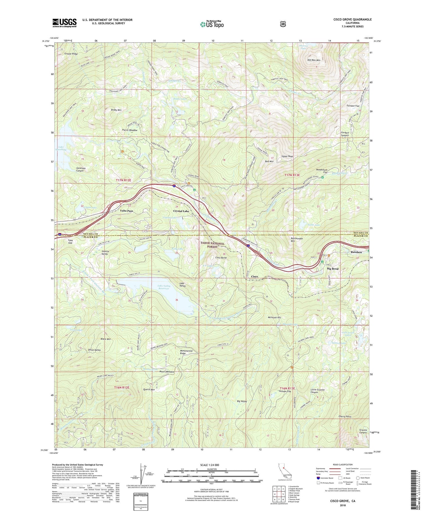 Cisco Grove California US Topo Map Image