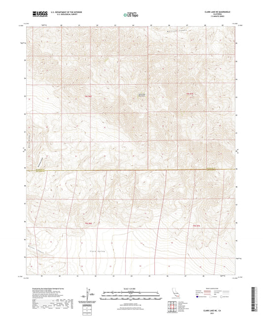 Clark Lake NE California US Topo Map Image