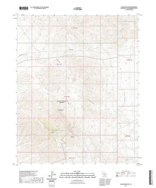 Clark Mountain California US Topo Map Image