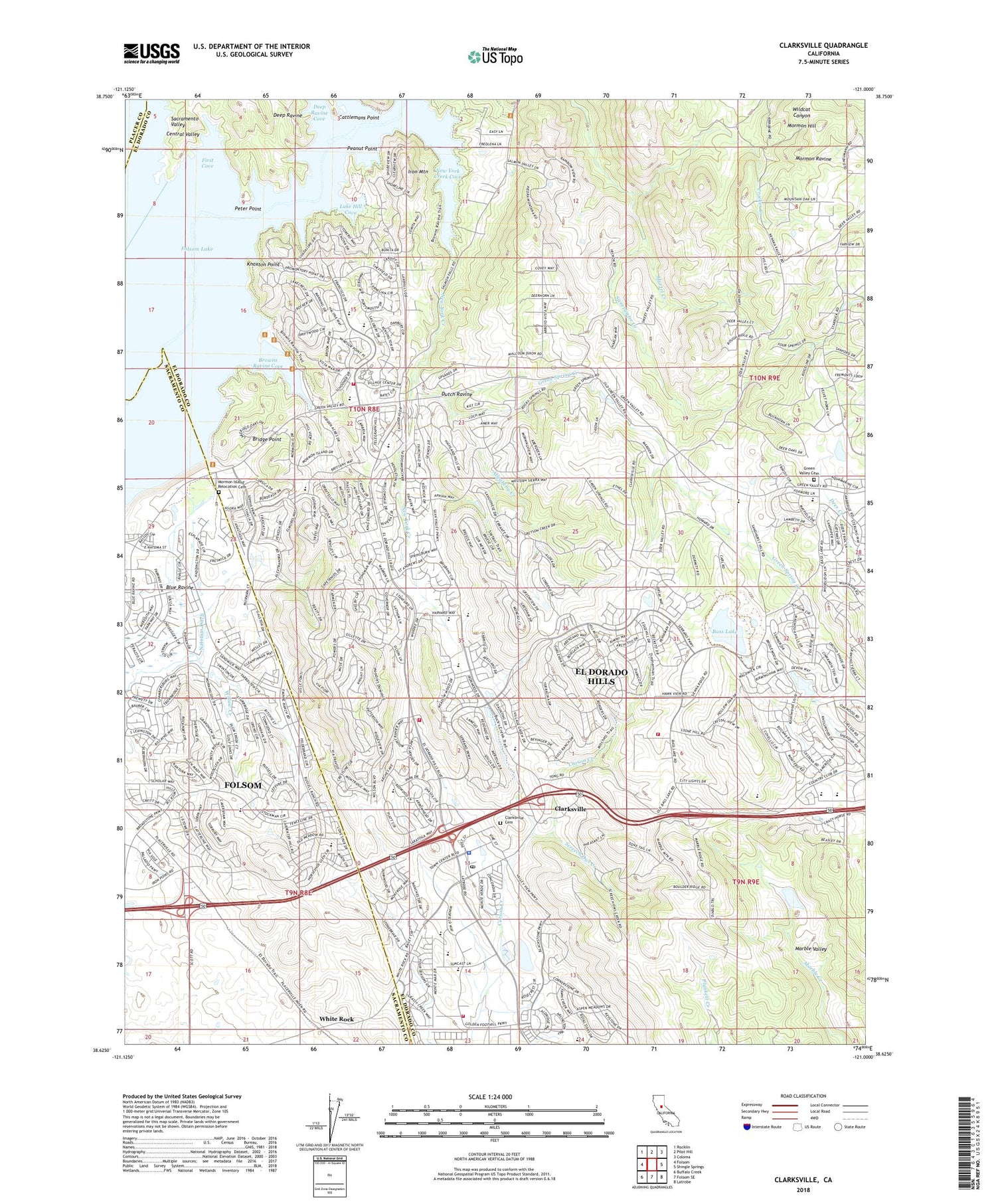 Clarksville California US Topo Map Image