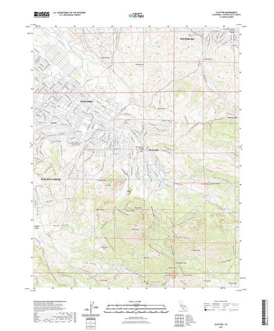 Clayton California US Topo Map Image