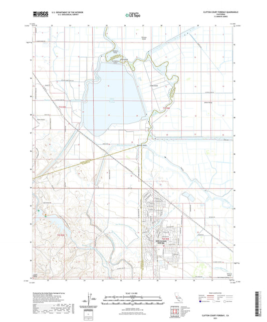 Clifton Court Forebay California US Topo Map Image
